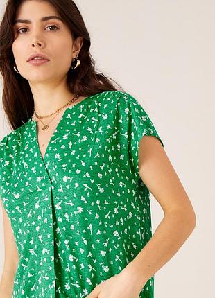 Льняная блузка топ туника monsoon с цветочным принтом англия l р-р бренд оригинал