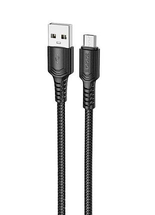 Дата кабель borofone bx116 certain usb to microusb 2.4a (1m) black