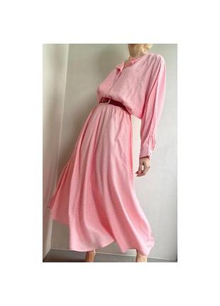 100% віскоза. рожева весняна літня сукня жіночна скромний стиль вінтаж 80х