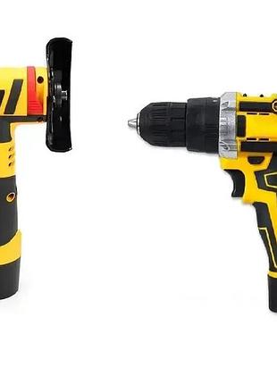 Набор аккумуляторного инструмента миниболгарка + шуруповёрт 12v (2 акб) желтый