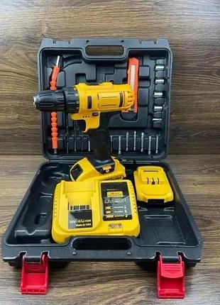 Акумуляторний шуруповерт 24v з набором інструментів у кейсі, шуруповерт