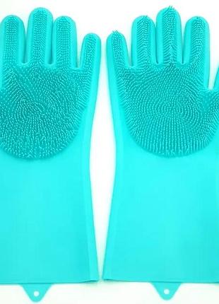 Многофункциональные силиконовые перчатки для мытья и чистки посуды
