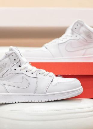Женские кроссовки nike air force 1 high white (мех)