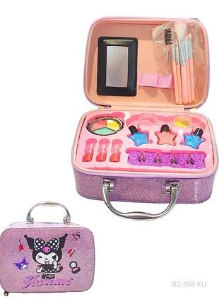 Детский чемодан с косметикой, комплект для маленьких модниц