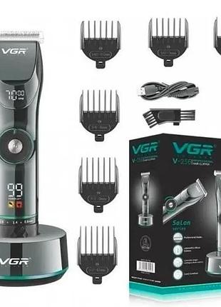 Потужна професійна стрижкова машинка з підставкою vgr v-256 / універсальна машинка для стрижки волосся