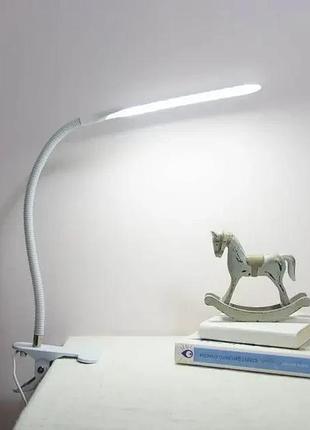 Настільна лампа на прищіпці гнучка led beluck bl-01 з кабелем usb