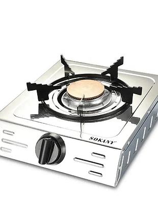 Газовая плита с одной конфоркой, портативная плита для кемпинга sokany sk-07023