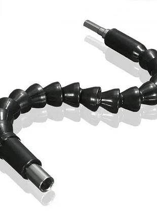 Удлинитель гибкий для отвертки и дрели snake bit 30см черный