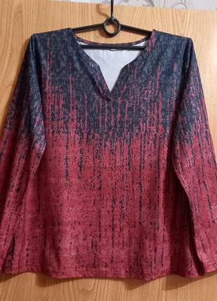 Женский блузон в принт интересный❣️котон❣️трикотаж❣️