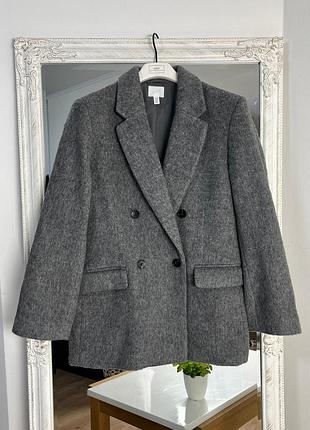 Двобортний блейзер з шерсть від h&m, преміум колекція