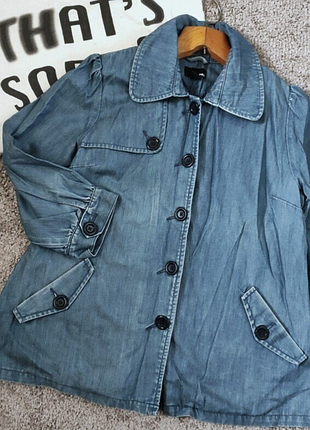 Джинсовый плащ тренч ветровка