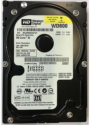 Жорсткий диск western digital 80gb 7200rpm 8mb (wd800jd-08jnc0) 3.5" sataii бв