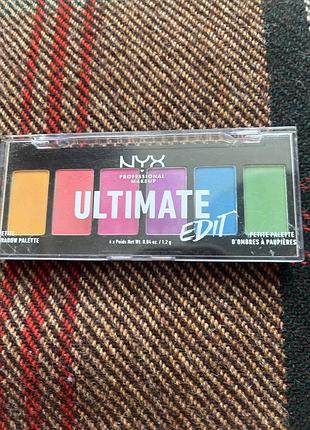 Палетка тіней для повік nyx professional makeup ultimate edit petite shadow palette у відтінку brights.