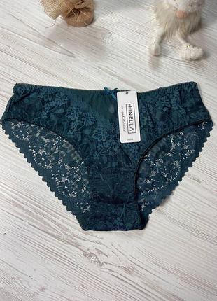 Трусики жіночі декоровані сіточкою та мереживом від бренду finella розмір l   90434