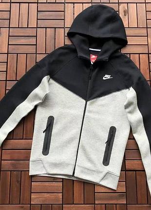 Кофта черно-серая nike tech fleece 2024