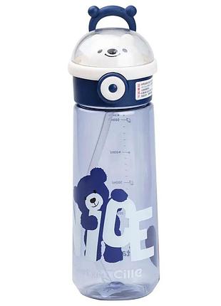 Пляшка для води 620 мл з трубочкою синя hp17300bl