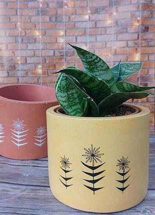 Бетонні горщики кашпо для квітів ручної роботи