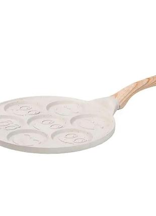 Сковорода смайл ø 26.5 (см) на 7 секций для панкейков бежевая hp39584w