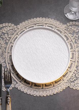 Тарелка фарфоровая 20 см плоская белая hp-7-733