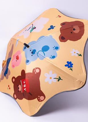 Зонт детский механический элегантный с принтом прочный надежный из полиэстера диаметр 90 см желтый hp-23-13y