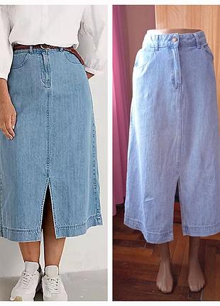 Джинсовая хлопковая удлиненная юбка seasalt cornwall.