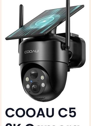 Беспроводная солнечная камера cooau c5 2k wifi,