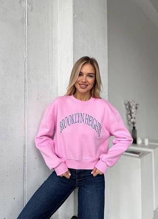 Свитшот женский розовый / розовый свитшот с надписью / женский свитшот оверсайз