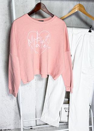 Світшот вкорочений великого розміру рр 14-16 оверсайз