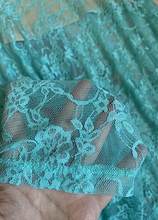 Спідниця мереживна бірюзова юбка асиметртчна shein -  xs s