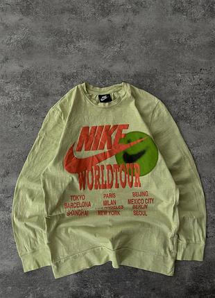 Оригінал | nike longsleeve лонгслів найк салатовий м-л  worldtour drill база adidas stuusy кофьа кофтинка hoodie футболка