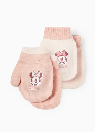 Набір дитячих демісезонних в'язних рукавиць 2 пари для дівчинки c&a рожеві (25101842)