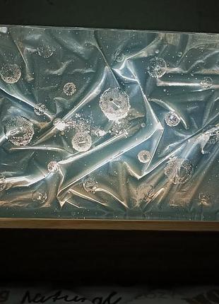 Ночник ручной работы из эпоксидной смолы и дерева "крестный объем", авторская лампа