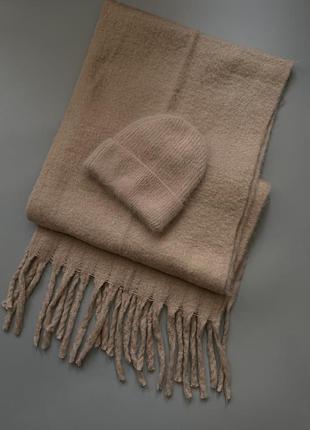 Комплект шапка з шарфом (ангора)