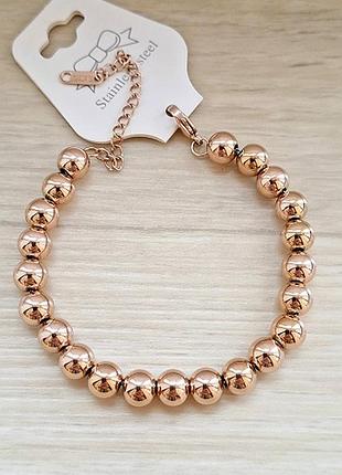 Браслет, позолочений, медсталь, позолота, шарики, шарики