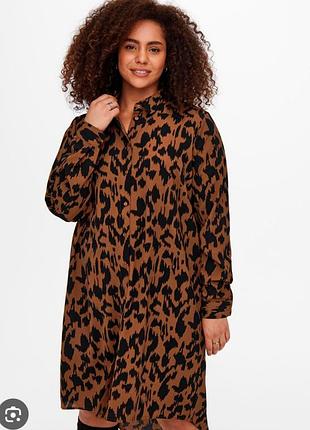 Платье туника лео принт шифоновое