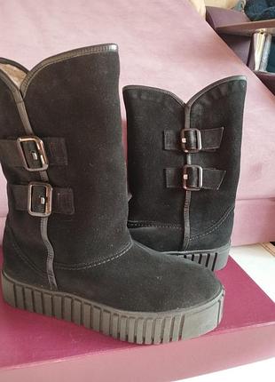 Сапоги теплые овчина верх натуральный спилок