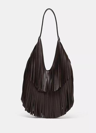 Сумка-шопер с бахромой
