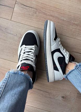 Jordan 1 low x travis scott grey fog 9
