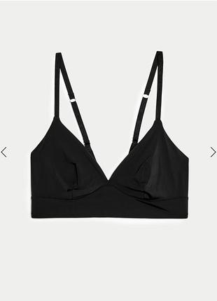 Д/е гладкий, безшовний чорний бюстгальтер бралет m&s body