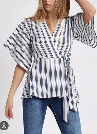 Блузка натуральна river island у смужку