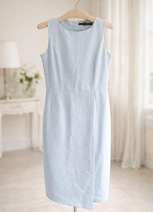 Ніжно-блакитне елегантне плаття-футляр з підкладкою