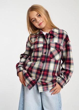 Тепла стильна сорочка для дівчинки фланель 3