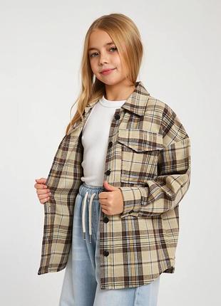 Тепла стильна сорочка для дівчинки фланель 5