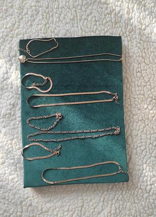 Набір біжутерії під золото: ланцюжки та браслети (4 комплекти)