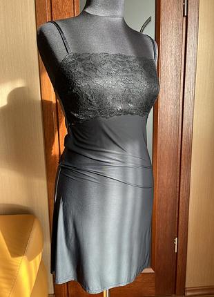 Lindex комбінація чорна мереживо поліамід