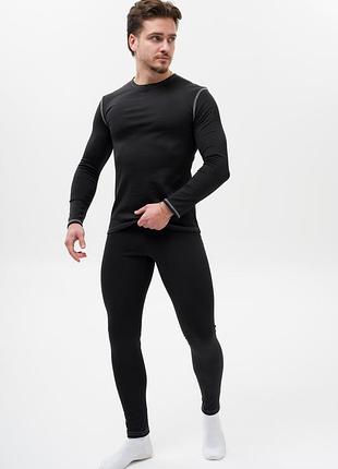 Комплект термобілизни чоловічий демісезонний бавовняний without celsius чорний