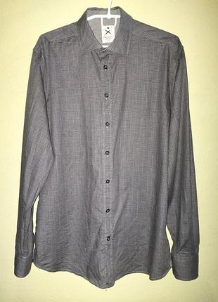Чоловіча сорочка рубашка сіра картата hackett london