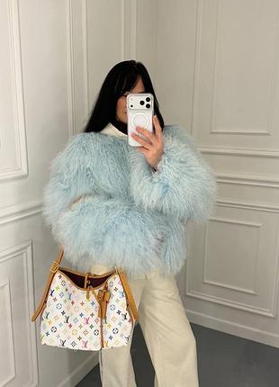 Шуба з натурального хутра лама