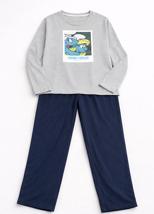 💙домашний костюм с брюками пижама смурфики s m l xl-5xl | нижняя