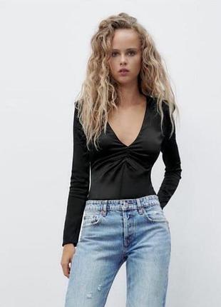 Святковий боді з v вирізом від zara